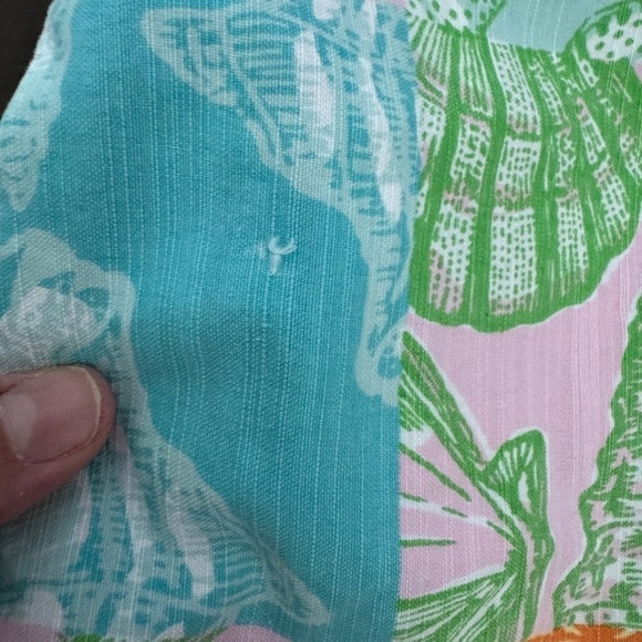 VINTAGE White Tag Lilly Pulitzer Capris WHAT THE SHELL Patchwork Sz 6 - Picture 9 of 9